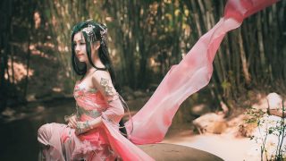 螾蛾敛略不胜态，风袖低昂如有情。出镜：小玖